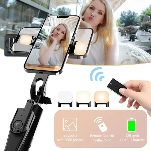 *"Wireless 360° Pan-Tilt Tripod – Selfie Stick with Auto Tracking"