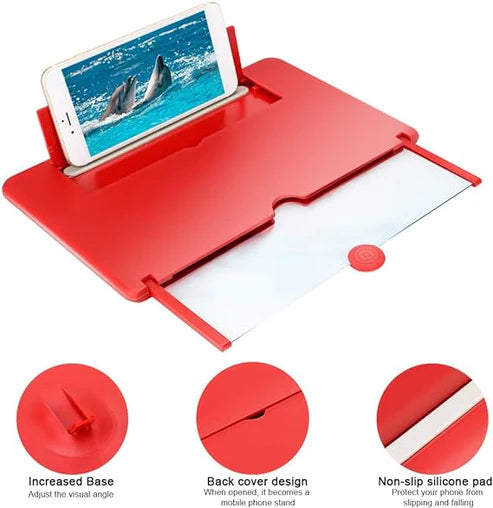 "Portable 3D Phone Screen Enlarger – Watch Comfortably, Anywhere"