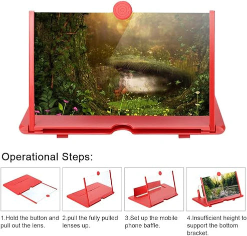 "Portable 3D Phone Screen Enlarger – Watch Comfortably, Anywhere"