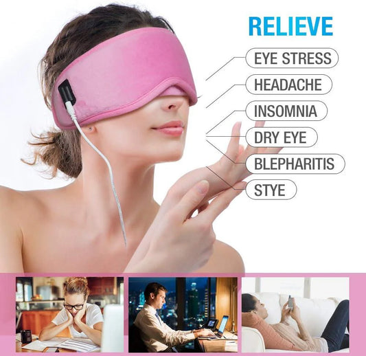 "Heated Eye Mask – Relaxing Warm Therapy for Dry Eyes & Stress Relief"