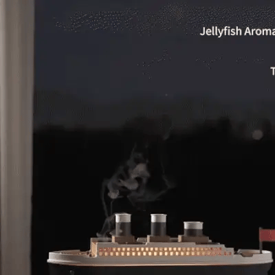 Jellyfish Ship-Shaped Essential Oil Diffuser | Decorative Humidifier with LED Glow
