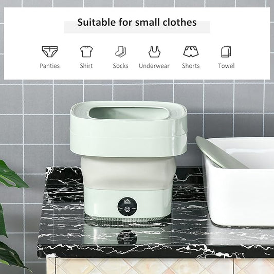 "Foldable Mini Laundry Machine – Clean Clothes Anywhere"