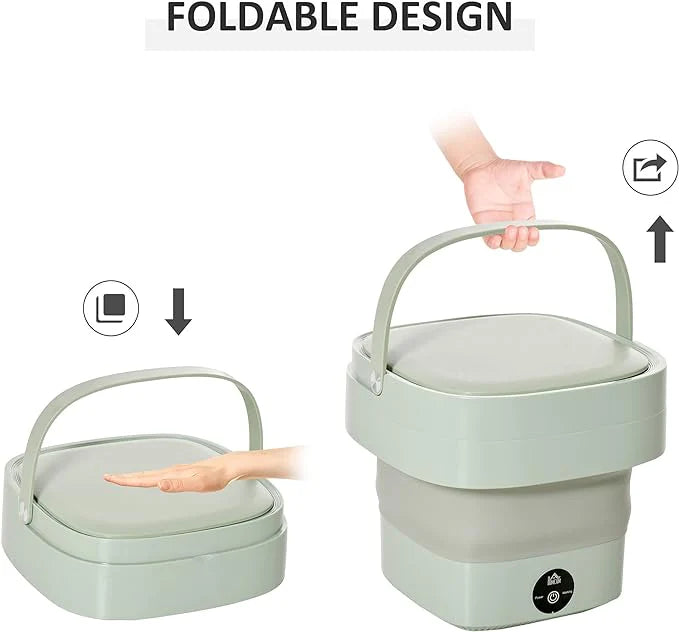 "Foldable Mini Laundry Machine – Clean Clothes Anywhere"