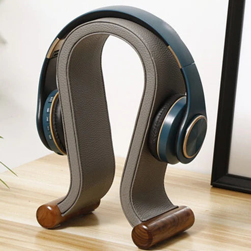 Elegant Leather Headphone Hanger – Desk Organizer & Ornament Decor
