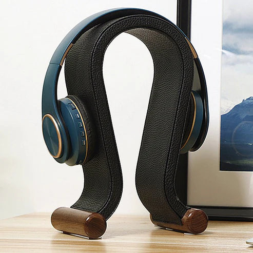 Elegant Leather Headphone Hanger – Desk Organizer & Ornament Decor