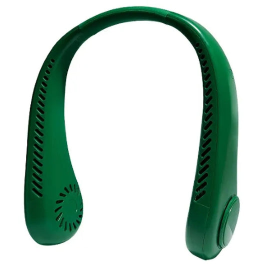 "Vaneless Neck Hanging Fan – Cool Comfort, Hands-Free"